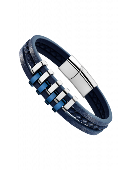 Pulsera Lotus Style urban man en cuero y acero LS1838-2/2 - Ses nines