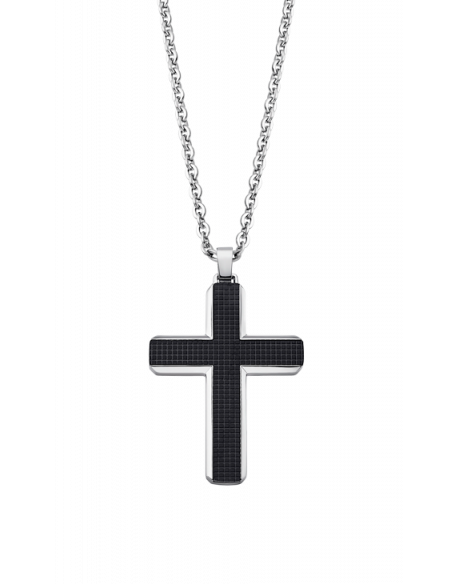 Collar Lotus Style men in black cruz acero LS1986-1/1 - Ses nines
