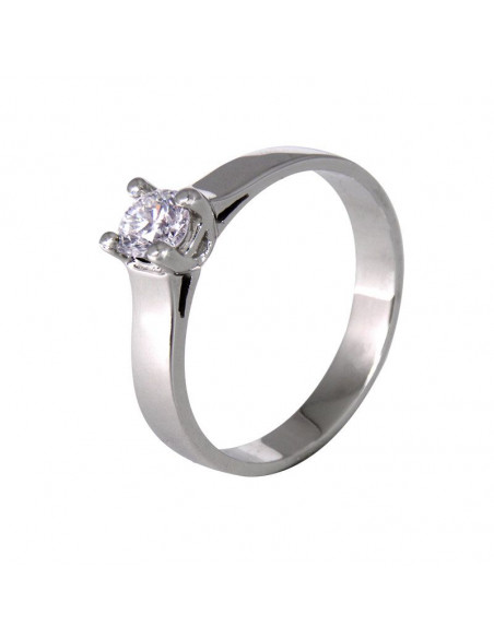 Solitario de diamantes y oro blanco 18k Equuleus - Joyería Ses Nines