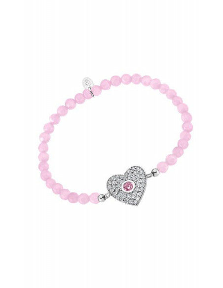 Pulsera rosa con corazón de plata con circonitas Lotus LP1942-2/2