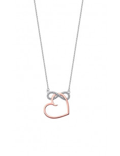 Collar infinito y corazón en plata y rosado con circonitas LP1819-1/2