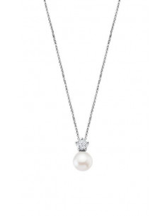 Collar plata con perla y circonita 5 garras Lotus LP1800-1/1 - Ses Nines