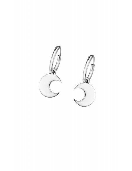 Pendientes de aro en plata con luna Lotus LP1751-4/1
