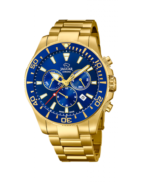 Jaguar J864/2 Executive dorado con dial y bisel azul - Ses Nines