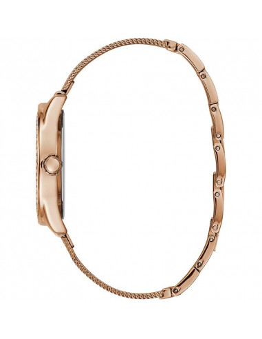 Reloj Guess Tri Glitz W1142L4 en color oro rosa, con cristales Swarovski® vista lateral